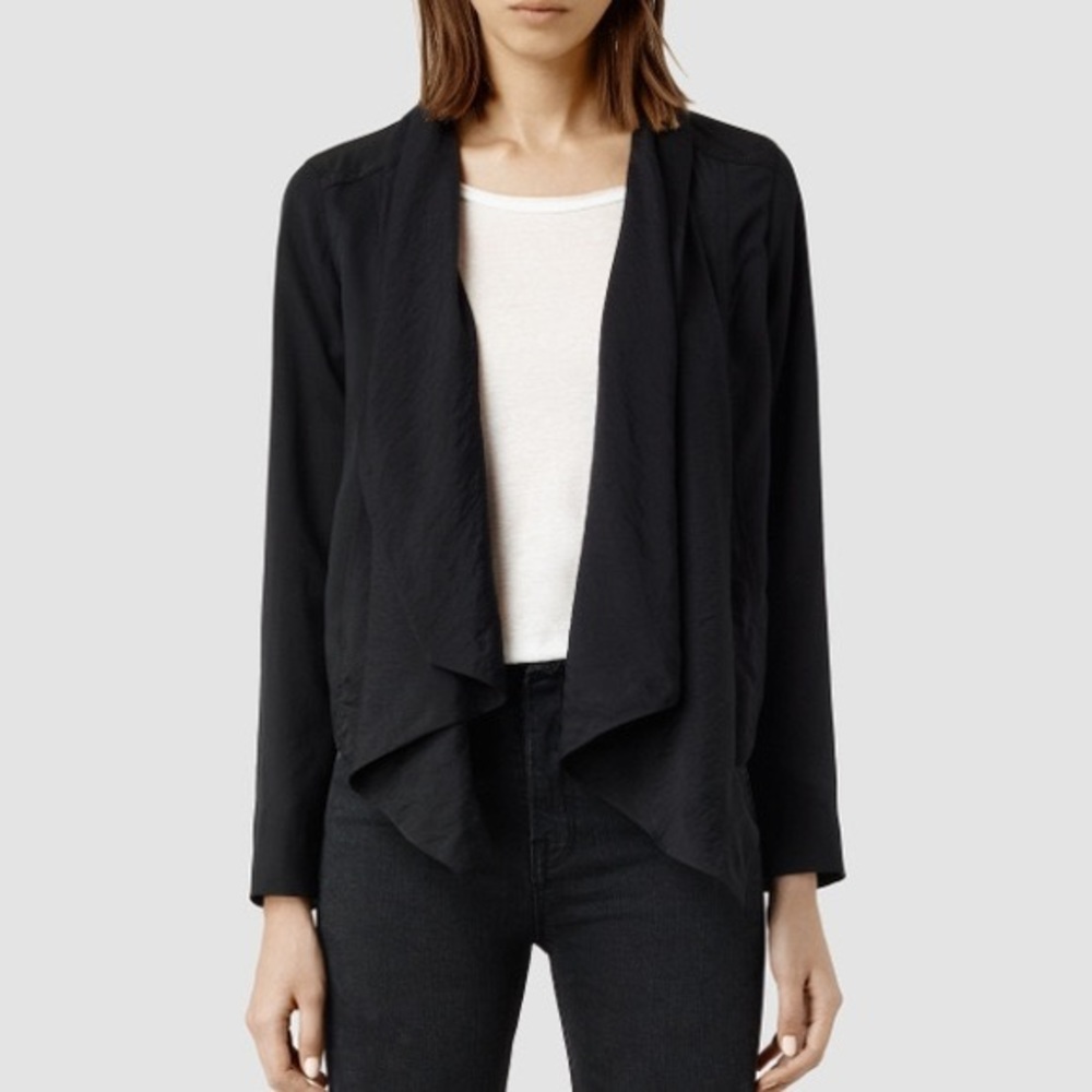 AllSaints kwar jacket black drape